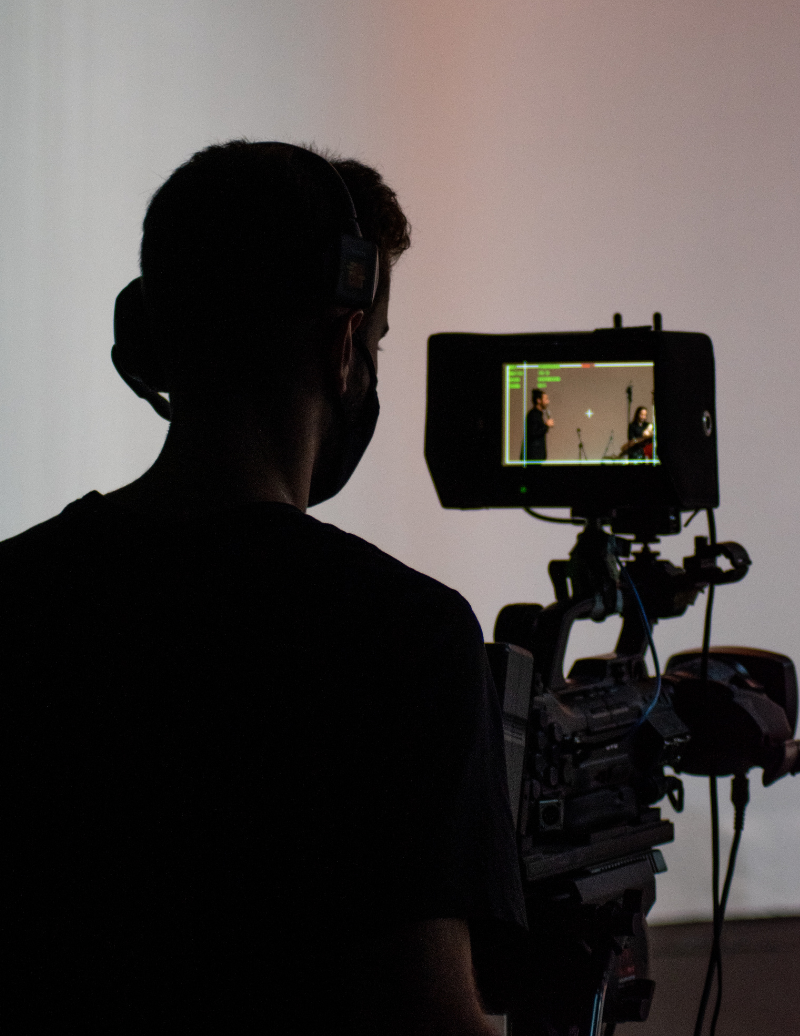 Photographer at work in studio